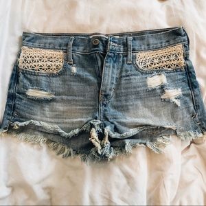 Hollister high rise jean shorts
